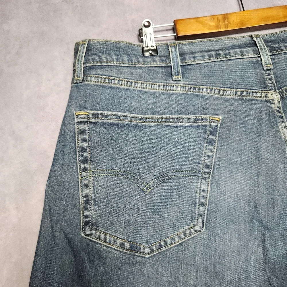 Levis 505 Regular Fit Jeans Mens 40x30 Blue‎ Straight Leg Iron Creased